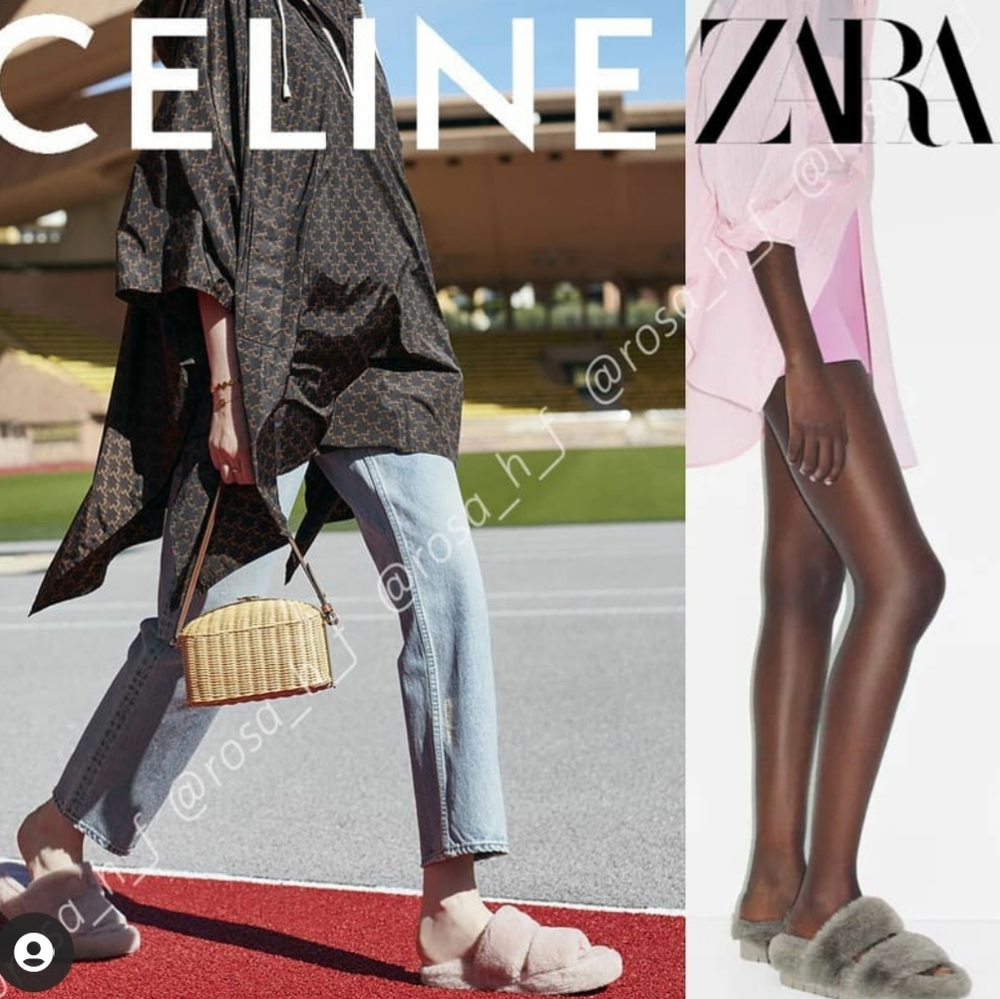 ZARA FAUX FUR LOW HEEL SANDALS Bloggers favorite - Picture 1 of 14